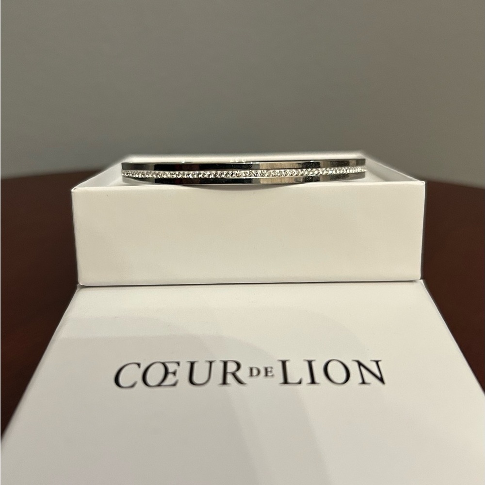 BNIB Cœur De Lion Stainless Steel & Clear Crystals Bangle